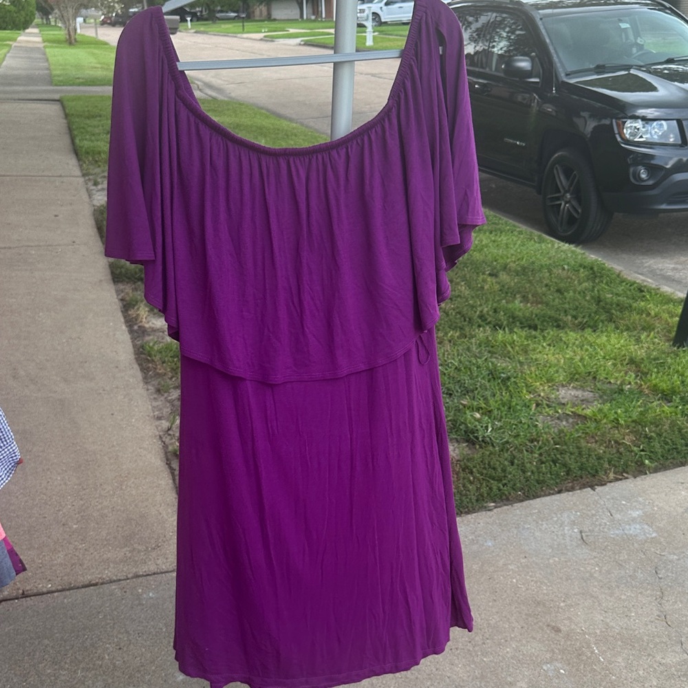 Thalia Sodi Vibrant Purple Midi Dress